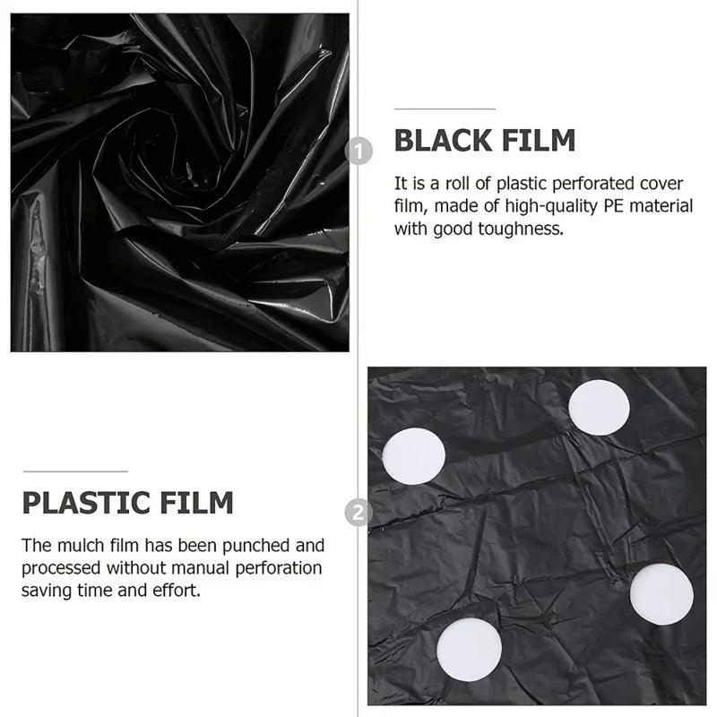 Grow Your Vegetables with Our High-Quality Black Plastic MulchFilm - Perfect for Greenhouses and Plant Protection!