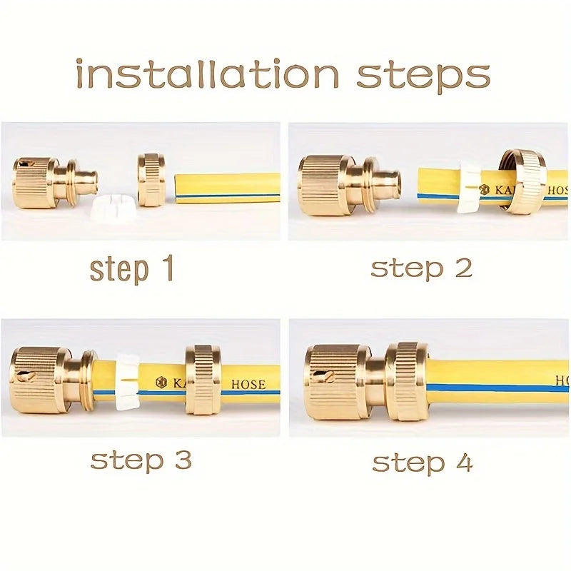 2/4/6pcs EU Standard Aluminum Hose Connector Set - 1/2'' & 3/4'' Tap Fitting + 1/2''(13-16mm) Quick Connect for Garden Pipes