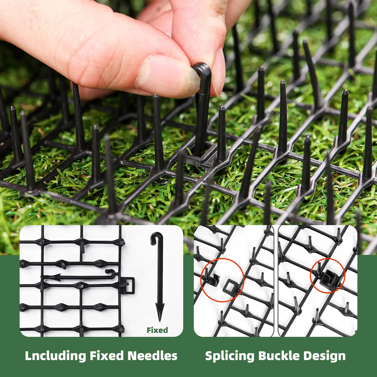 Plastic Spike Mat to Keep Cats Out of Beds and Pots, 100 × 30 cm