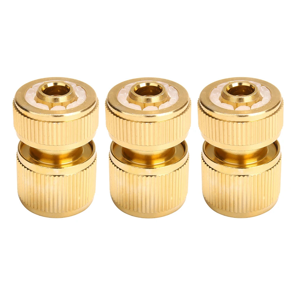 Brass-Coated Hose Adapter, 1/2" Quick Connect Swivel Connector Garden Hose Coupling Systems for Watering Irrigation