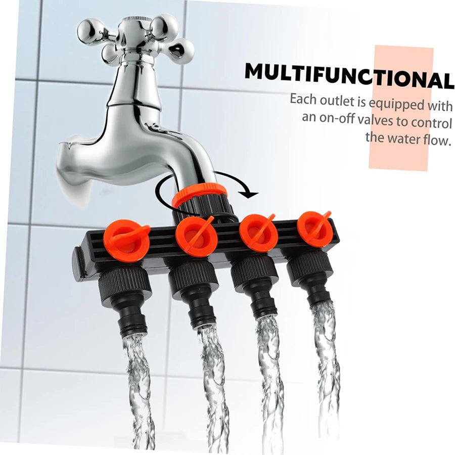Faucet Connector Garden Accessories Water Distributor 4 Way Watering Supplies Irrigation Fittings Tool Hose Splitter System Home
