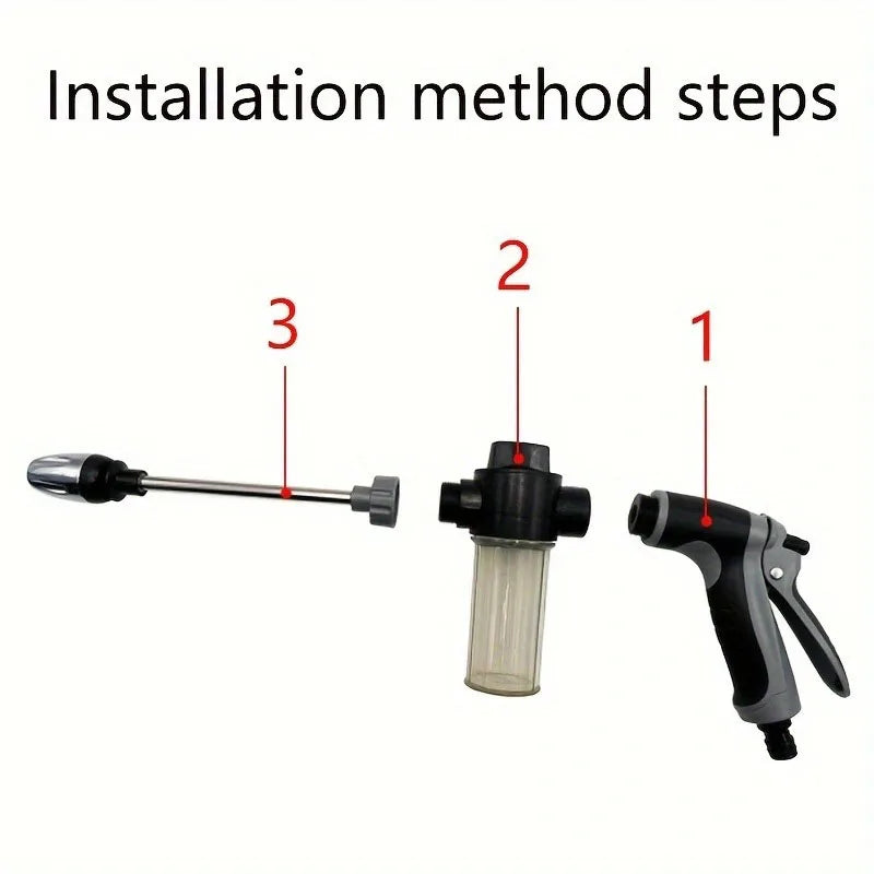 High Pressure Car Wash Water Gun Garden Water Pipe Nozzle, Multifunctional Watering Tool, Powerful Cleaning For Cars and Gardens