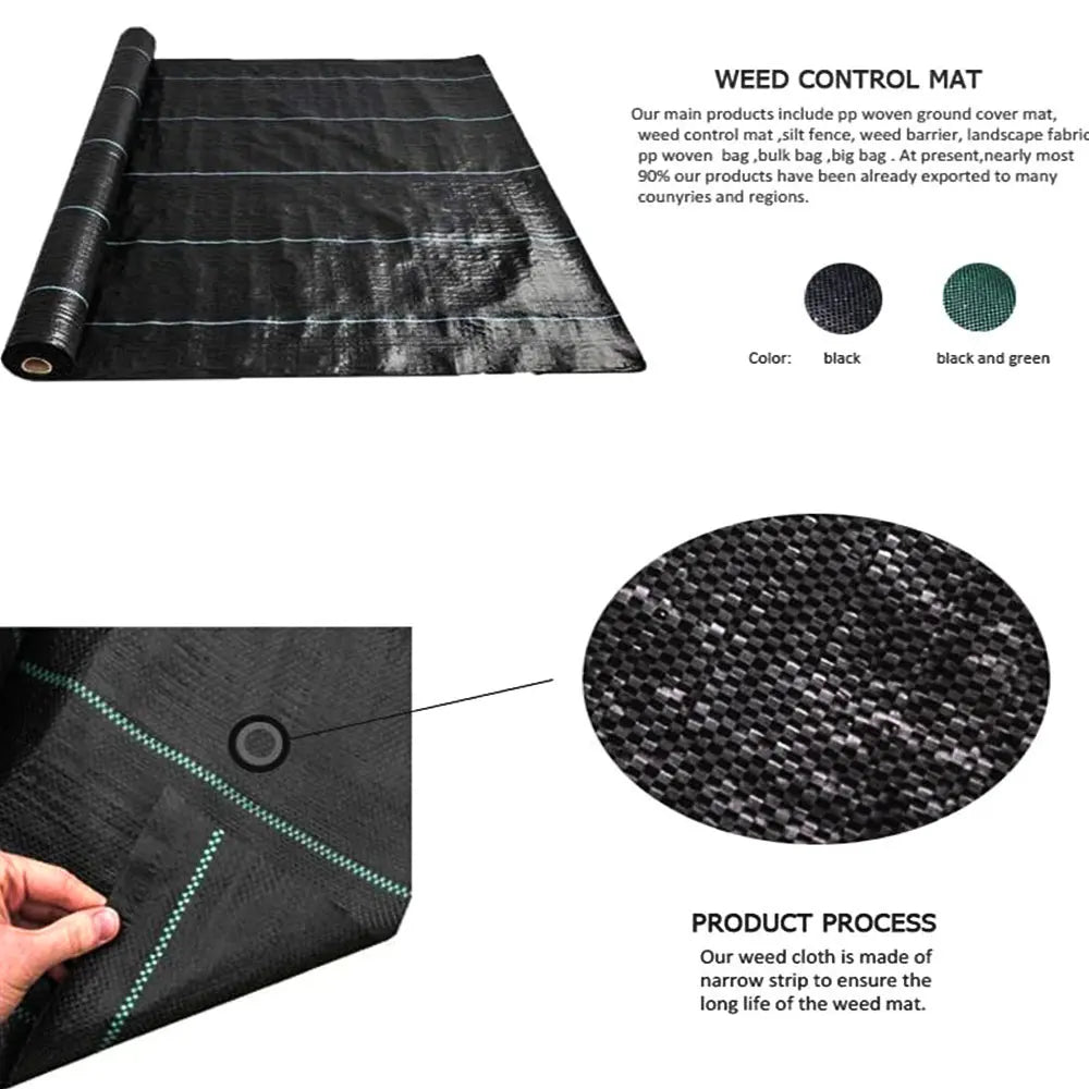Woven PE Weed Barrier Fabric, 50 or 100 cm Wide, 5 or 10 m