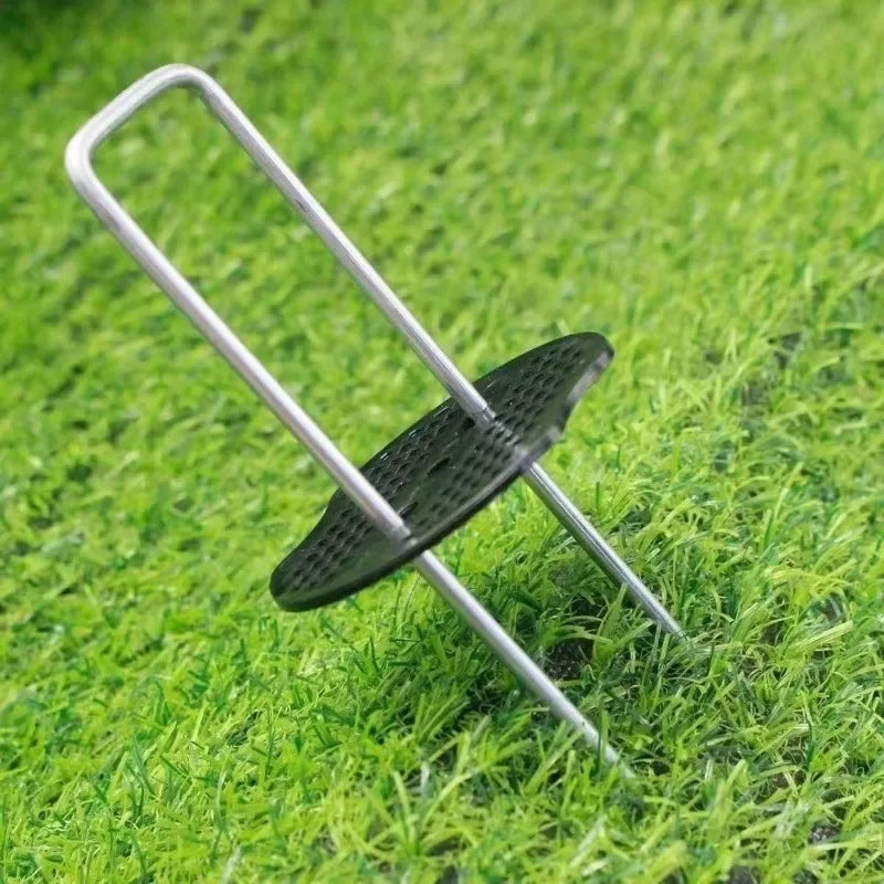 Galvanized Steel Landscape Staples with Plastic Pads, 10–100 Pack