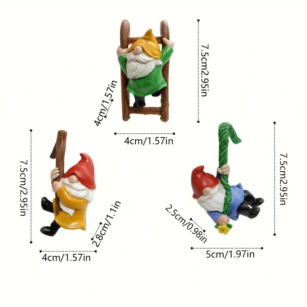Mini Resin Dwarf Figurines for Pots and Micro Landscapes, Set of 3