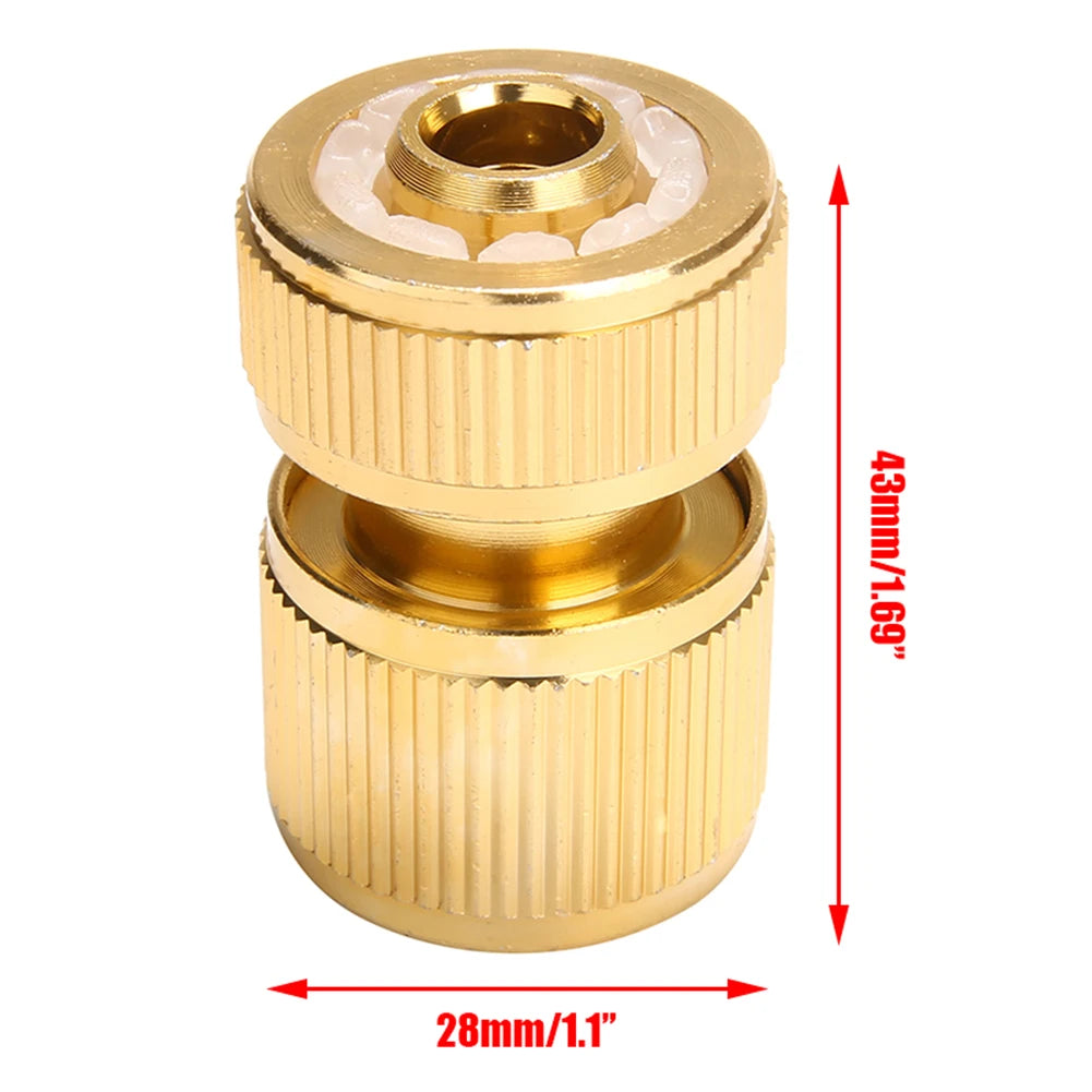 Brass-Coated Hose Adapter, 1/2" Quick Connect Swivel Connector Garden Hose Coupling Systems for Watering Irrigation