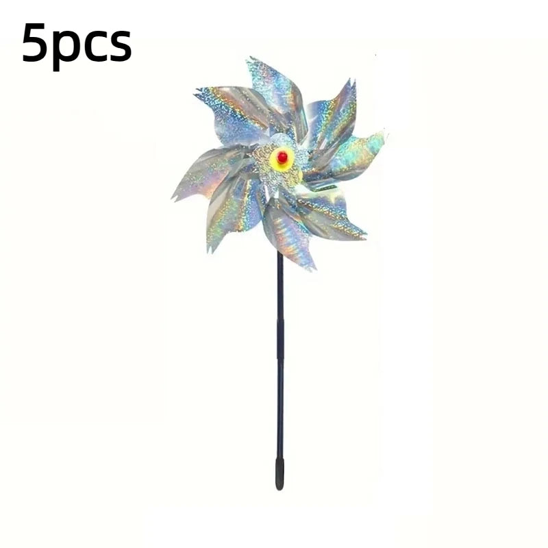 5PCS Bird Repeller Reflective Windmill Bird Repellent Anti Birds Windmill Spinner Child Windmill Garden Orchard Protection