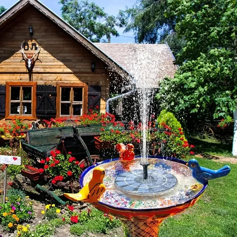 Floating Solar Fountain Pump for Bird Baths, 13, 16 or 18 cm