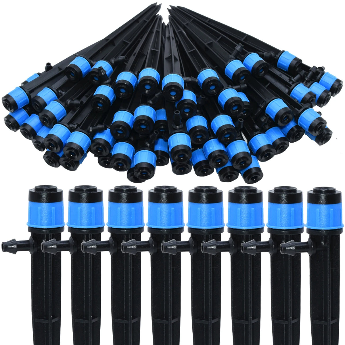 Adjustable 360° Spike Sprinklers for 4/7 mm Tubing, 30 Pack
