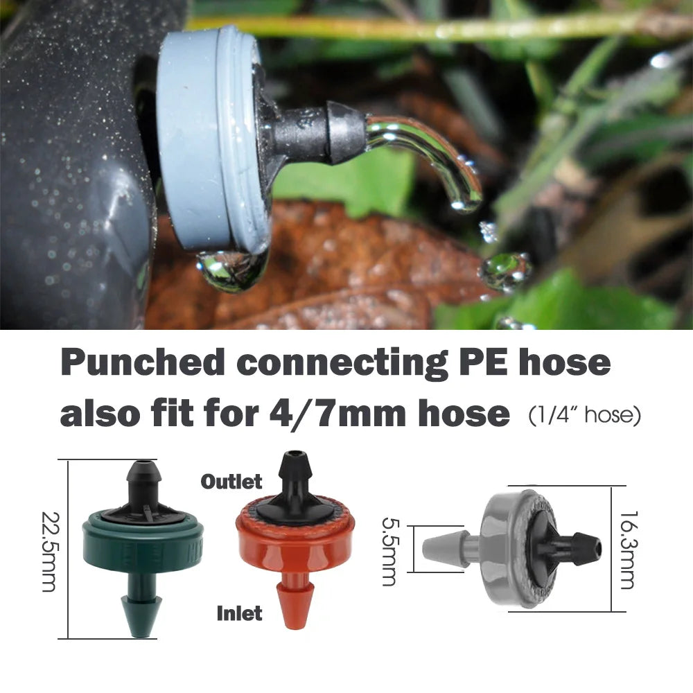 Pressure-Compensating Drip Emitters, 2, 4 or 8 L/h, 20–200 Pack