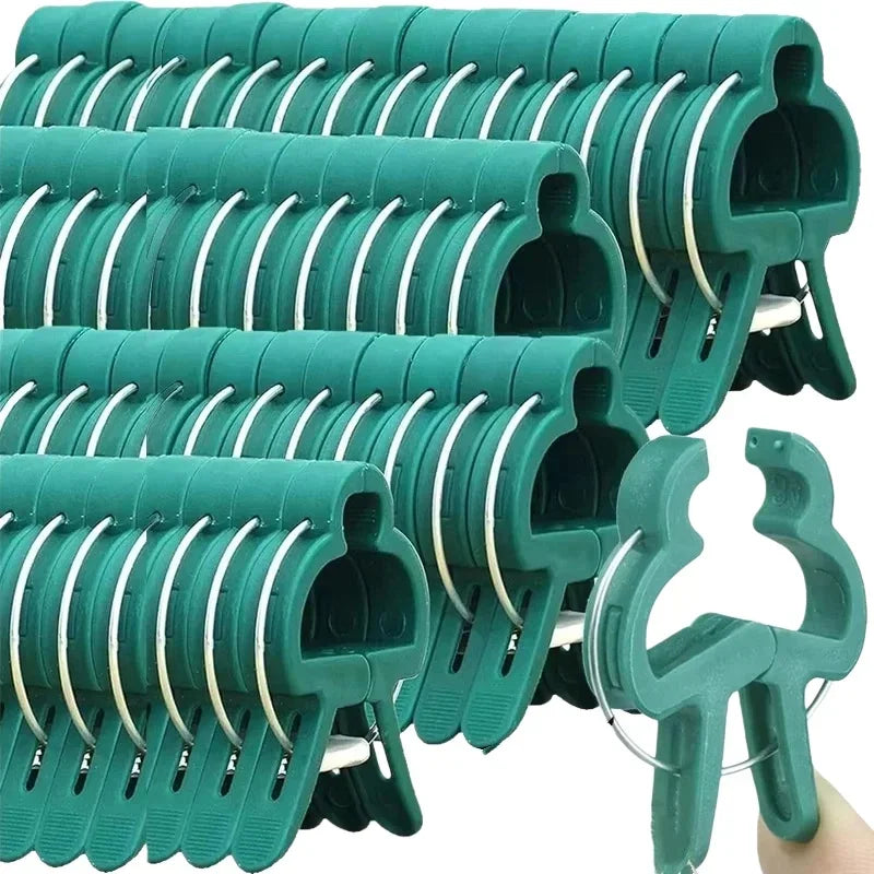 10/100pcs Plant Fixed Clips Reusable Garden Greenhouse Bracket Garden Plants Vine Climbing Clamp Flower Tomato Support Fastener