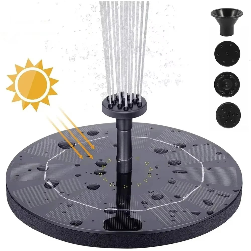 Solar Fountain Pump Floating Solar Panel Bird Baths Water Fountain with 4 Nozzles For Garden Outdoor Water Pool Pond Decor