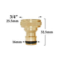 1/2'' 5/8" 3/4'' 1'' Brass Hose Quick Connector Water Stop Fitting Copper Thread Tap Coupling Garden Watering Gun Adapter