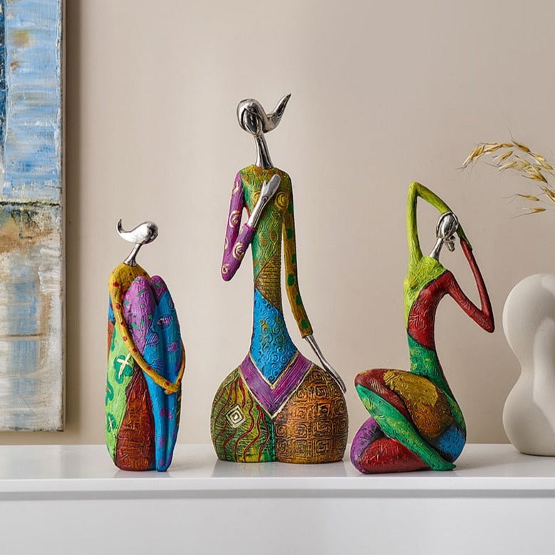 ArtZ® Abstract Colorful Women Sculptures