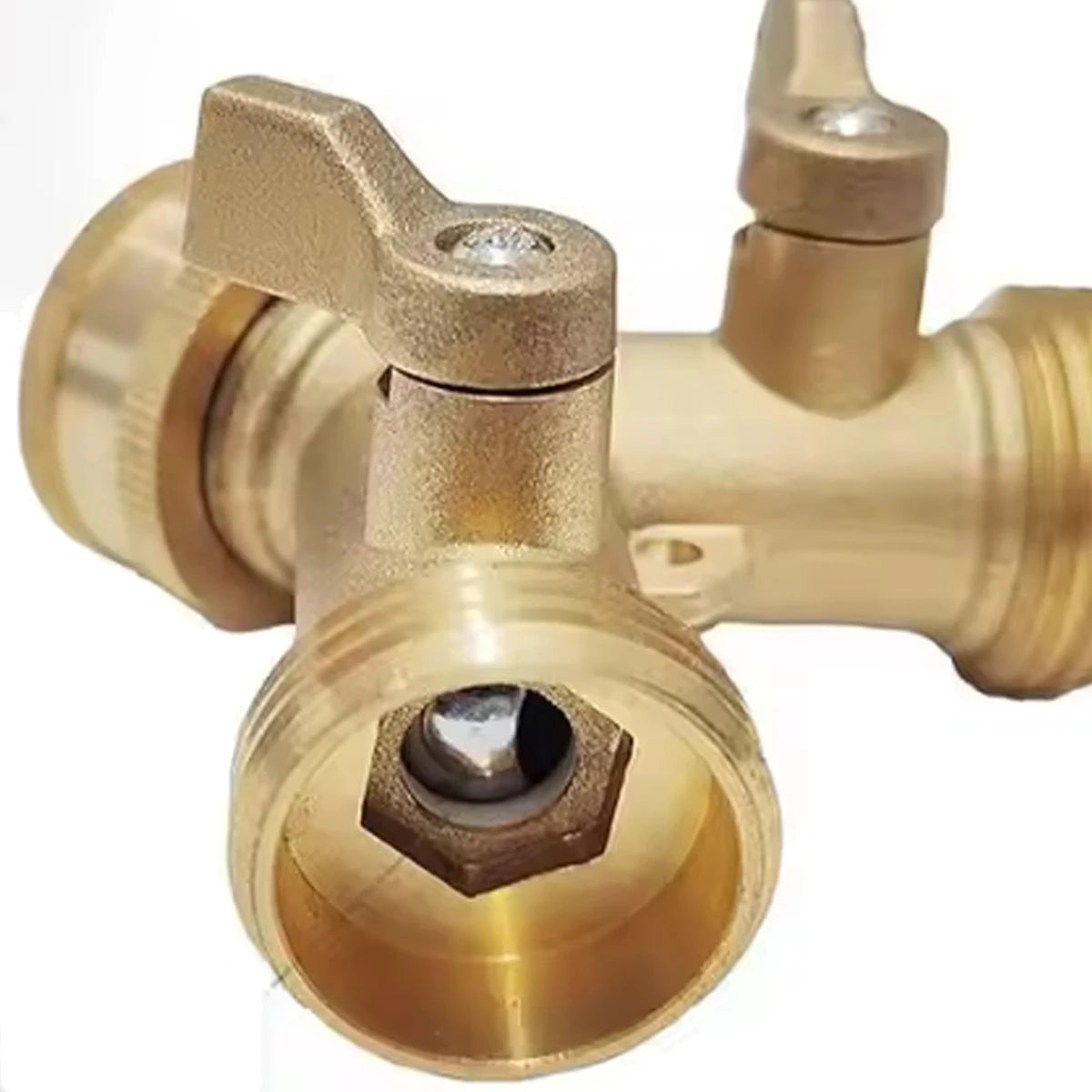Copper Pipe Connection Brass Faucet Tap Faucet Splitter Garden Watering Fittings Tool 3/4 Inch Connector Piping Adapter Supplies