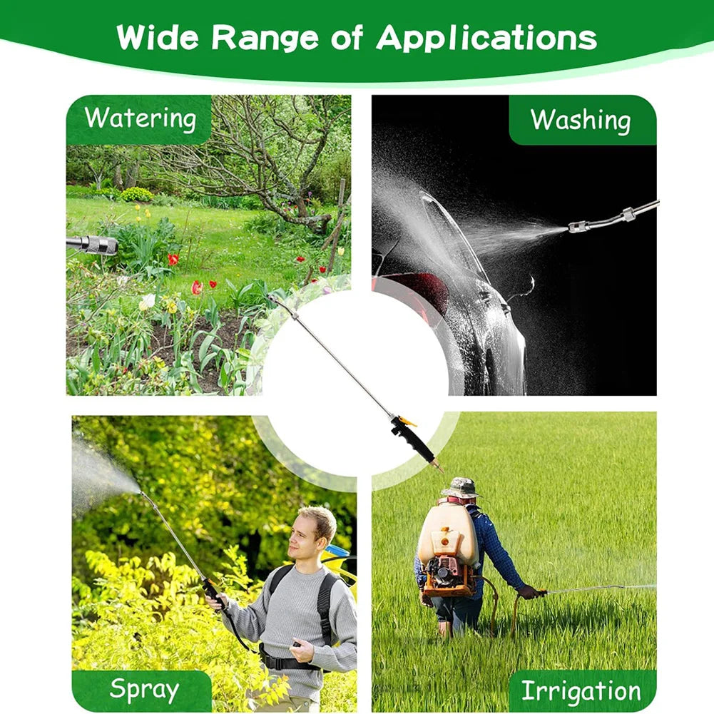 73/30cm Stainless Steel Watering Wand Sprayer with 3/8" Brass Barb Connector - Durable Adjustable Lightweight Garden Hose Nozzle