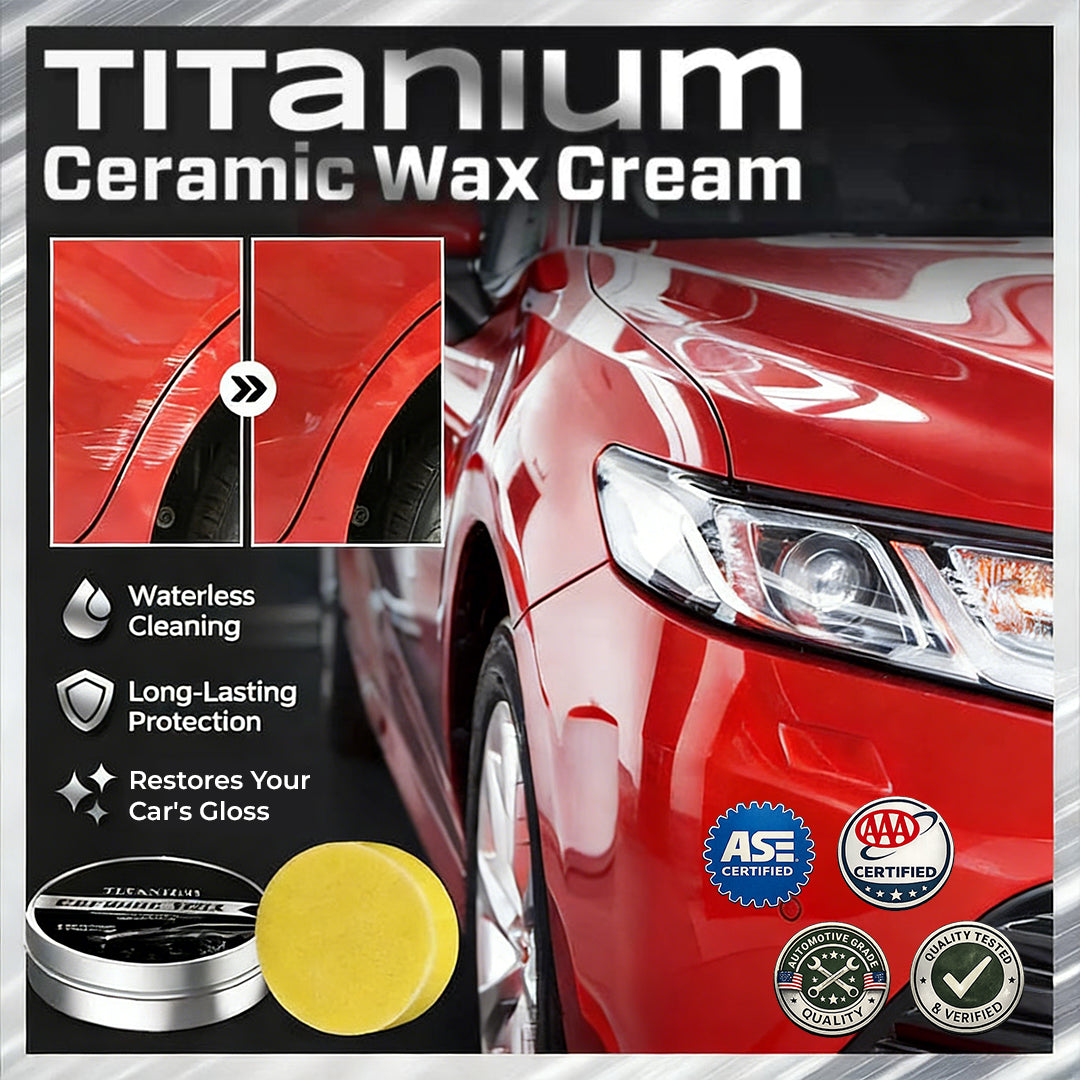 Titanium Ceramic Wax Cream | 9H Nano-Ceramic Protection, Deep Wet-Look Shine
