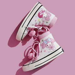 Zapatillas altas My Melody lindas y kawaii de lona