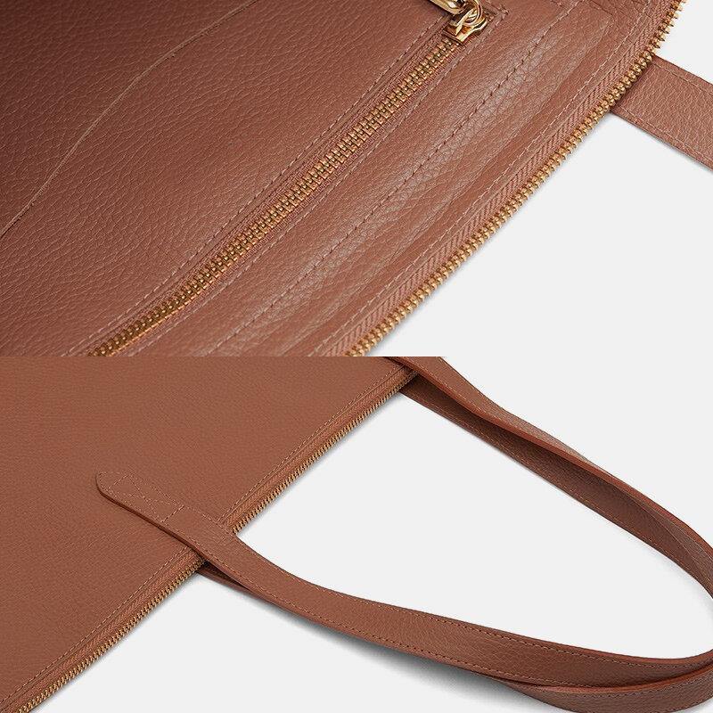 Brenice Porte-clés en cuir PU pour femme Sac à main pour ordinateur portable à poches multiples et grande capacité 