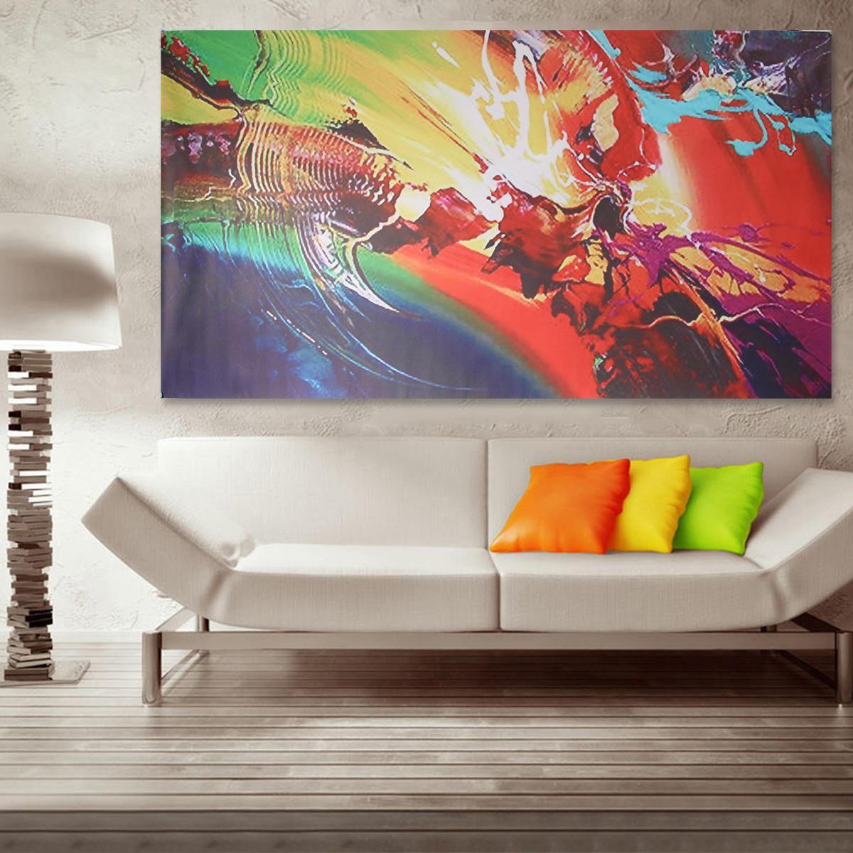 Impression sur toile abstraite ondulée 120 x 60 cm, peinture à l'huile, tableau mural, décoration d'intérieur 