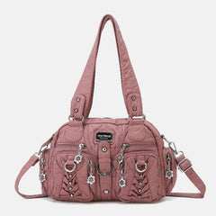 Angel Kiss Sac à bandoulière en cuir PU pour femme, sac à main multi-ports, couleur unie, tendance et décontracté 