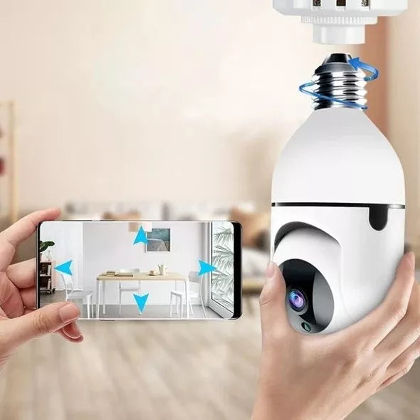 Caméra de sécurité sans fil 1080p 360° WIFI avec ampoule 