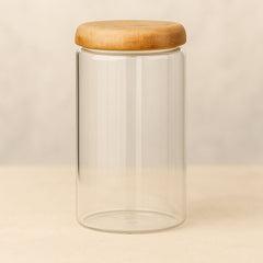 Airtight Glass Kitchen Storage Jars with Acacia Wood Lids – Stylish Pantry Organization