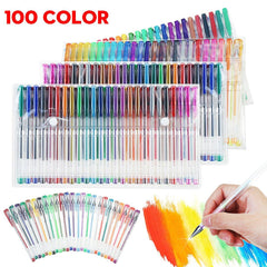 48/100 Colours Set Gel Pens Art Books Markers Glitter Neon Metallic Art Pens