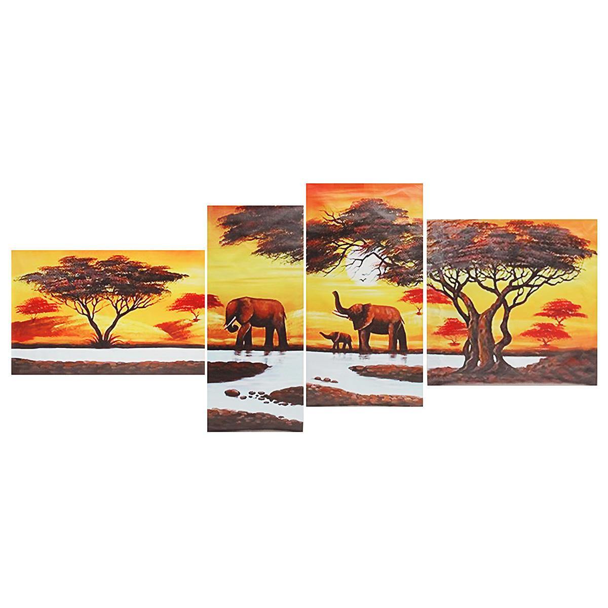 5 Piece HD Elephant Forest Canvas Print Poster Wall Art Paintings Home Decor