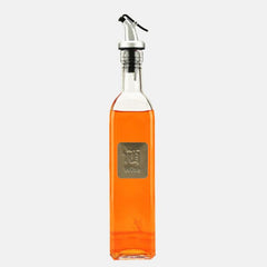 1 botella de vidrio para salsa, vinagre, aceite, dispensador de aceite, salsera, condimento, botella para condimentos, dispensador de aceite de oliva para cocina 