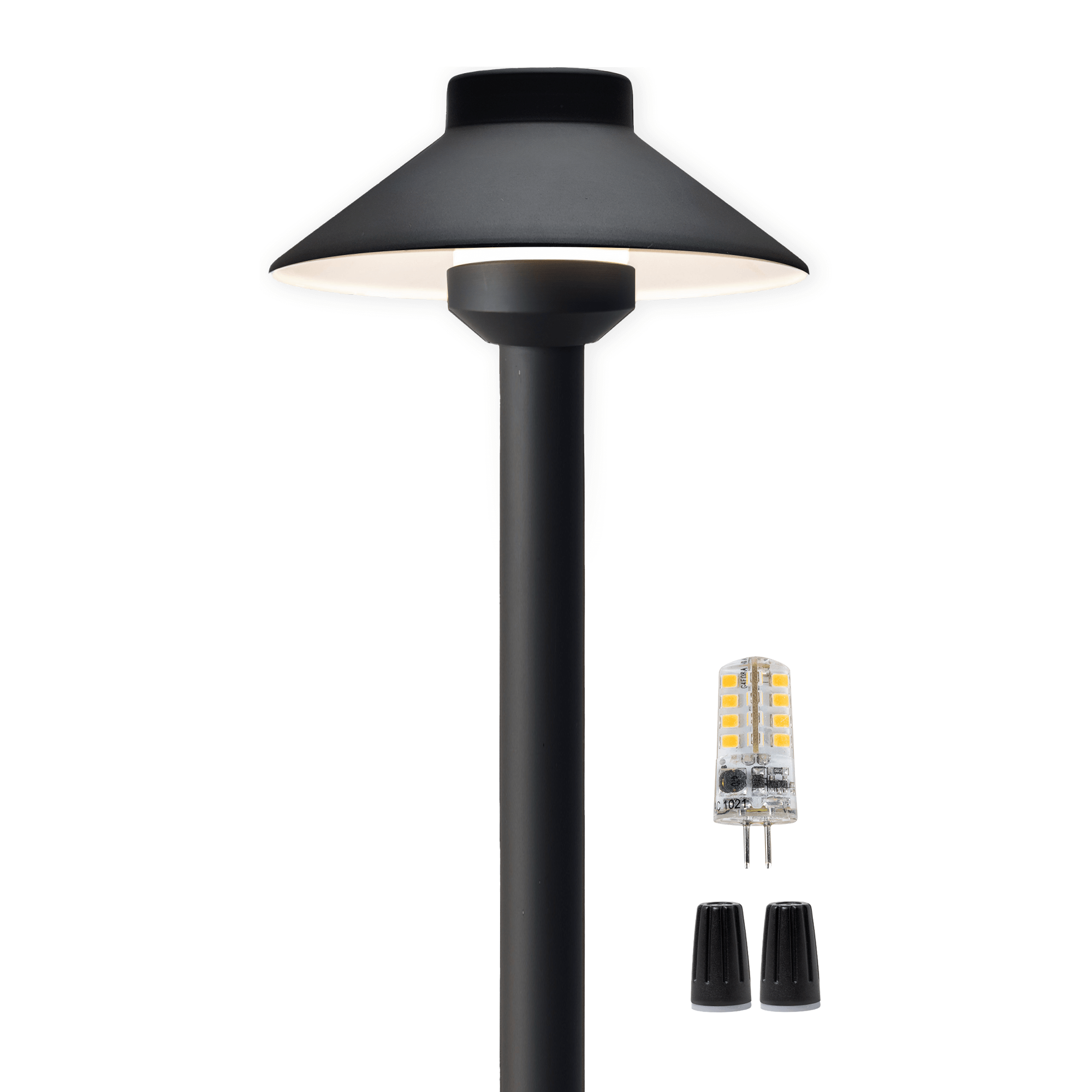 Gardenreet Lampe de chemin de paysage basse tension en laiton massif, éclairage d'accentuation extérieur à LED et éclairage de zone (chapeau)