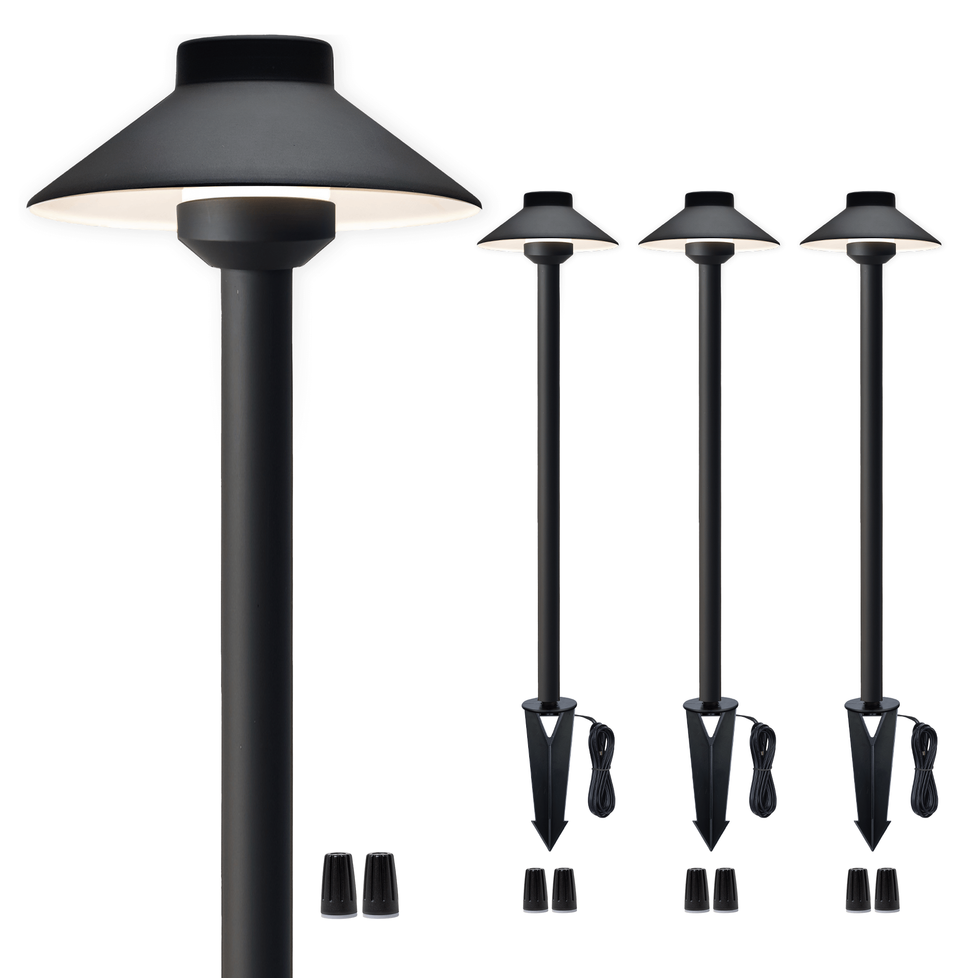 Gardenreet Lampe de chemin de paysage basse tension en laiton massif, éclairage d'accentuation extérieur à LED et éclairage de zone (chapeau)