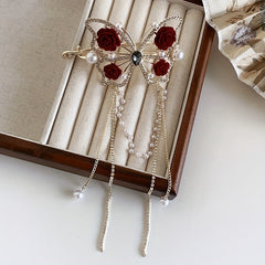 Blooming Butterfly Rhinestone Hair Pin | Multi-Color Metal Updo Accessory