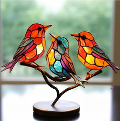 Breezy Bird Decoration | Colorful Glass Accent