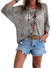 Breezy Crochet V-Neck Top | Lightweight Short-Sleeve Summer Layer