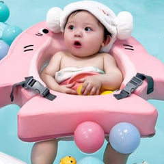 BrightSplash Infant Pool Float | Neck Support, Wide Anti-Roll Base