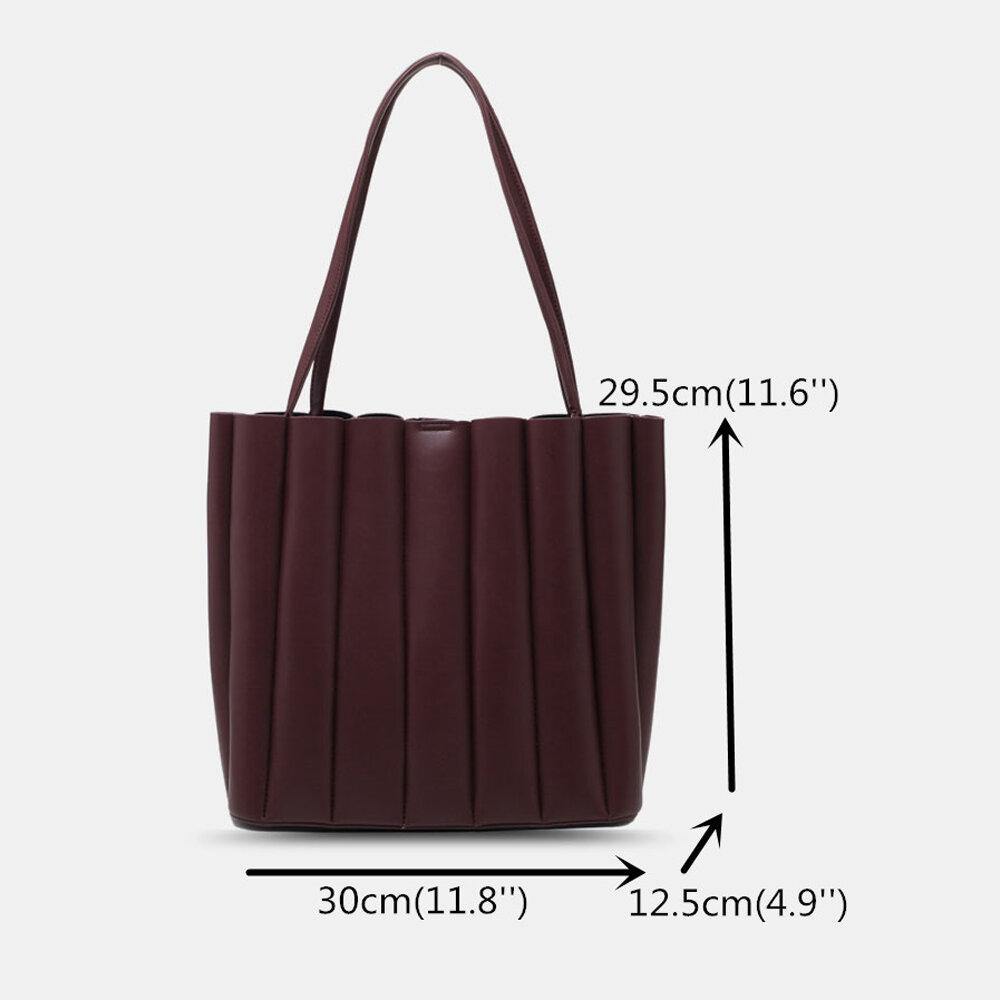 2 piezas de bolso cuadrado pequeño de rayas de cuero PU para mujer, bolso fruncido de gran capacidad, bolso de mano, bolso de hombro 