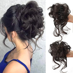 Clara Volumizing Curly Bun Claw Clip | Heat-Stylable Updo Hairpiece