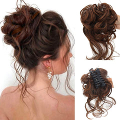 Clara Volumizing Curly Bun Claw Clip | Heat-Stylable Updo Hairpiece