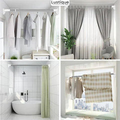 ClickFix™ – Universal Telescopic Curtain Rod Without Drilling for Bathroom and Kitchen [50% Off]