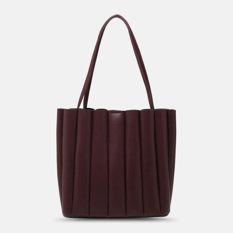 2 piezas de bolso cuadrado pequeño de rayas de cuero PU para mujer, bolso fruncido de gran capacidad, bolso de mano, bolso de hombro 