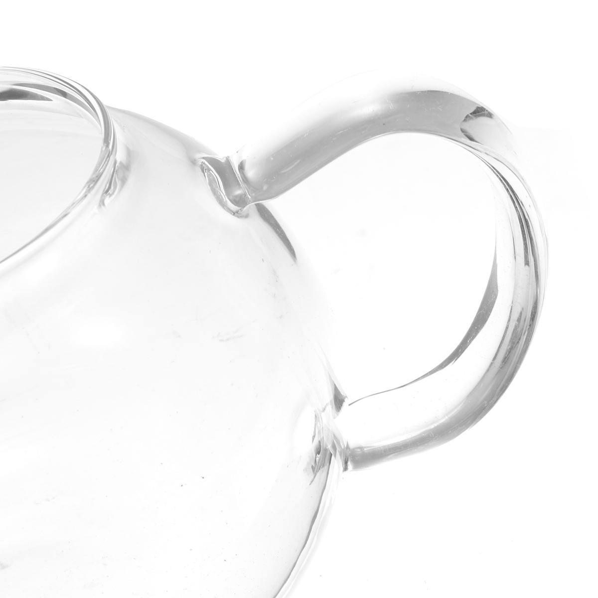 600/950/1300ml Clear Stainless Steel Heat Resistant Glass Teapot Infuser Tea Pot