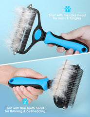 Daily Coat Rake | 2-In-1 Deshedding And Dematting Comb For Medium To Large Dogs