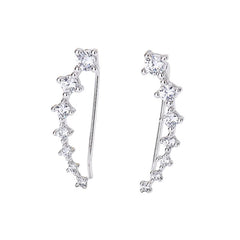 Delara Zirconia Ear Climber Earrings | Seven-Stone Crawler Stud Style
