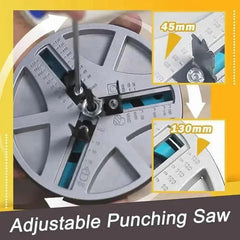 DialFit Adjustable Hole Cutter | 45–130 mm Clean Cuts for Drywall & Softwood