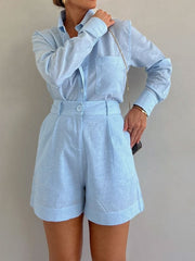 EasyBreeze Linen Blend Blouse & Shorts Set | Relaxed Warm-Weather Outfit