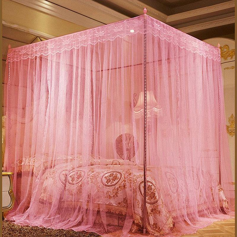 Rideau de lit de luxe de style princesse 1,8 x 2 m, panneau de literie, baldaquin, moustiquaire à quatre coins