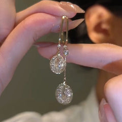 Everglow Crystal Tassel Drop Earrings | Gold Color, 925 Silver Posts