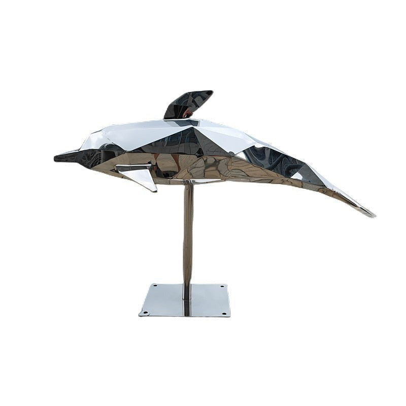 ArtZ® Stainless Steel Geometric Dolphin Statues