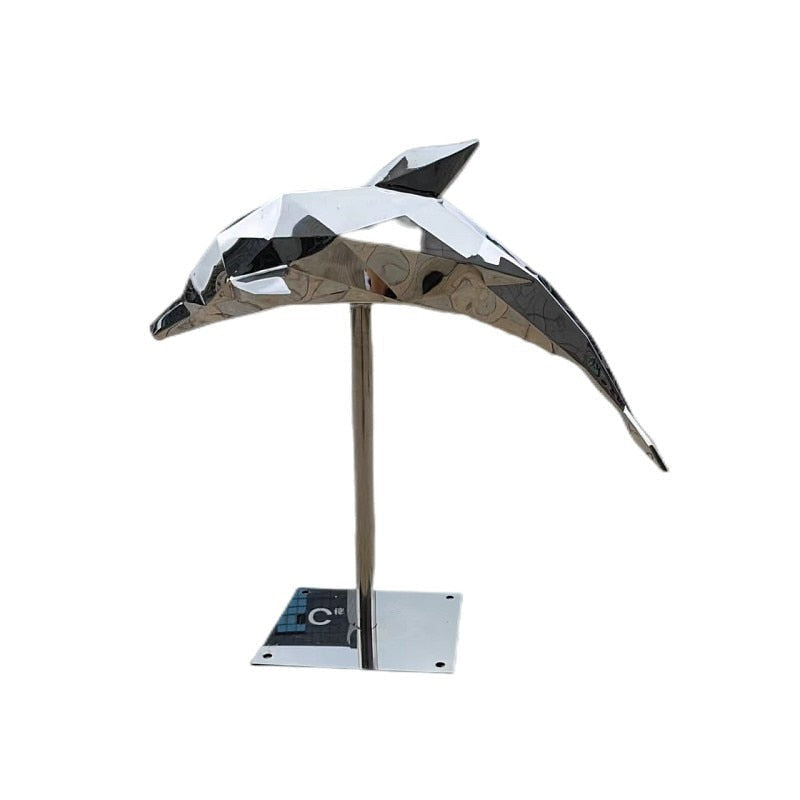 ArtZ® Stainless Steel Geometric Dolphin Statues